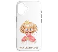 Wild Like My Curls Cute Girl Cabello Rizado Cabello Salvaje niño Carcasa para iPhone 16