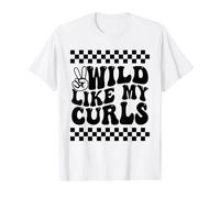 Wild Like My Curls Lindo Cabello Rizado Divertido Camiseta gráfica económica, Hombre, Blanco, M