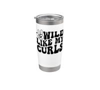 Wild Like My Curls Lindo Cabello Rizado Divertido Vaso térmico de acero inoxidable de doble pared