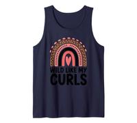 Wild Like My Curls Pelo Rizado Arco Iris Corazón Amor Rizado Camiseta sin Mangas