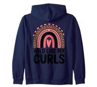 Wild Like My Curls Pelo Rizado Arco Iris Corazón Amor Rizado Sudadera con Capucha