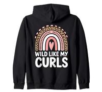 Wild Like My Curls Pelo Rizado Arco Iris Corazón Amor Rizos Sudadera con Capucha