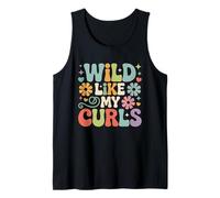 Wild Like My Curls Pelo Rizado Floral Retro Vintage Camiseta sin Mangas