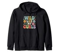 Wild Like My Curls Pelo Rizado Floral Retro Vintage Sudadera con Capucha