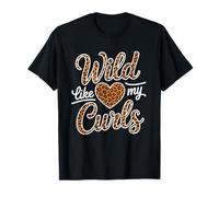 Wild Like My Curls Pelo Rizado Leopardo Amor Pelo Rizado Camiseta