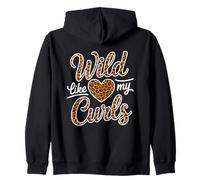 Wild Like My Curls Pelo Rizado Leopardo Amor Pelo Rizado Sudadera con Capucha