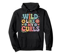 Wild Like My Curls Pelo Rizado Retro Vintage Floral Sudadera con Capucha
