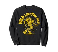 Wild Like The West Retro Cowgirl Skeleton Western Vintage Sudadera