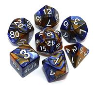 Wild Magic Sorcerer - Dados Polyset | Polidice Amarillo Azul Mármol Blanco | Juego de 7 Piezas | Juego de Rol | Dados Poliédricos de Plástico | DnD / D&D / Calabozos y Dragones