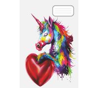 Wild Majestic Unicorn Heart: The whimsical unicorn with rainbow strokes and a bubble-heart