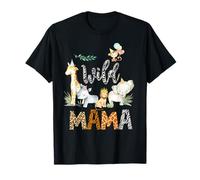 Wild Mama Zoo Born Wild, segundo cumpleaños de Safari Jungle Family Camiseta