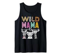 Wild Mama Zoo Theme Birthday Safari Jungle Fiesta a juego Camiseta sin Mangas