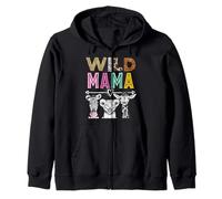 Wild Mama Zoo Theme Birthday Safari Jungle Fiesta a juego Sudadera con Capucha