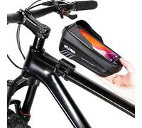 WILD MAN Bolsa de marco de bicicleta de liberación rápida con pantalla táctil de TPU, tubo superior, bolsa de marco frontal para bicicleta de montaña, bicicleta de carretera, ciclismo de montaña (E12X, negro)