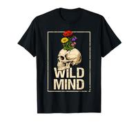 Wild Mind Vintage Grunge Cráneo Mariposas Gótico Estética Camiseta