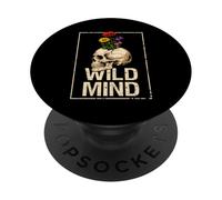 Wild Mind Vintage Grunge Cráneo Mariposas Gótico Estética PopSockets PopGrip Adhesivo