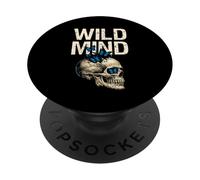 Wild Mind Vintage Grunge Cráneo Mariposas Gótico Estética PopSockets PopGrip Adhesivo