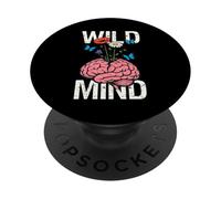 Wild Mind Vintage Grunge Floral Cerebro Mariposas Estética PopSockets PopGrip Adhesivo