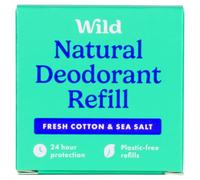 Wild Natural Desodorante Recambio, algodón fresco y sal marina, 40 g