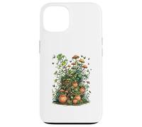 Wild Nature Garden with Mushrooms and Cracked Pots Carcasa para iPhone 13