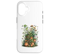 Wild Nature Garden with Mushrooms and Cracked Pots Carcasa para iPhone 16