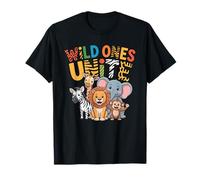 Wild Ones Unite Lindo Safari Animales Jungla Niños Camiseta
