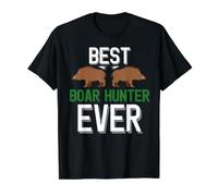 Wild Pig Hunting, el Mejor Cazador de jabalíes de la Historia Camiseta gráfica económica, Hombre, Negro, M