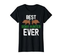 Wild Pig Hunting, el Mejor Cazador de jabalíes de la Historia Camiseta gráfica económica, Mujer, Negro, XL