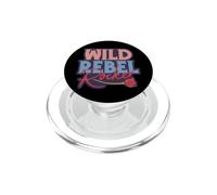 Wild Rebel Rocker Rose Vintage Tattoo Graphic Mujeres PopSockets PopGrip para MagSafe