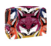 Wild Red Fox Face - Neceser de viaje para mujer, bolsa de aseo grande de PVC para maquillaje, práctica bolsa organizadora con cremallera, multicolor, 18.5x7.5x13cm/7.3x3x5.1in, Neceser