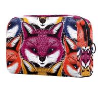 Wild Red Fox Face - Neceser de viaje para mujer, bolsa organizadora de maquillaje grande con cremallera, multicolor, 18.5x7.5x13cm/7.3x3x5.1in, Neceser