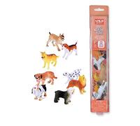 Wild Republic Animal Figurine Tube Perro, Tubos Figuras de Animales, 8 Especies de Perro Animales, Figuras Coleccionables, Regalo para Niños, Animales de Plástico, Juego Interactivo