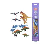 Wild Republic Dinosaur Family Animal Figurines Tube Dinosaur Toys TRex Triceratops Stegosaurus and Pteranodon Dinosaur Families Collection