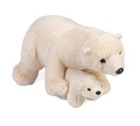 Wild Republic Mom & Baby Polar Bear Plush, Stuffed Animal, Plush Toy, Gifts for Kids, 14"