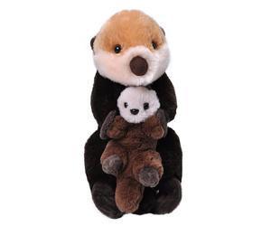 Wild Republic Mom and Baby Nutria de mar, Peluche Mamá y Cría de Peluche, 38 cm, Regalos para Niños, Osos de Peluche, Juguetes para Niños Pequeños, Relleno Elaborado con Botellas de Agua Recicladas
