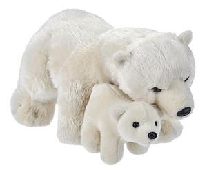 Wild Republic Mom & Baby Polar Bear Plush, Stuffed Animal, Plush Toy, Gifts for Kids, 14"