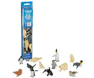 Wild Republic Nature Tube Polar, Animal Figurine Tube, Trece Especies de Polar Animales, Figuras Coleccionables, Regalo para Niños, Animales de Plástico, Juego Interactivo