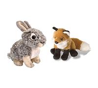 Wild Republic - Peluche CK-Mini Conejo Liebrecilla, 20 cm (18044) & Wild Republic - CK Mini Zorro Rojo de Peluche, 20 cm (11475)