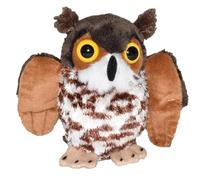 Wild Republic Pocketkins Eco Búho Cornudo Grande, Peluche, 12 cm, Juguete de Peluche, Hecho de Materiales Reciclados, Ecológico