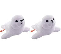 WILD REPUBLIC Pocketkins Eco Foca Harp, Peluche, 12 cm, Juguete de Peluche, Hecho de Materiales Reciclados, Ecológico (Paquete de 2)