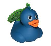 Wild Republic Rubber Duck Pavo Real, Patos de Goma, Regalos para Bebé, Juguetes para la Bañera, Niños y Adultos, 10 cm