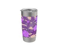 Wild Rose Roses flores púrpura rosa patrón floral Vaso térmico de acero inoxidable de doble pared