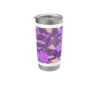 Wild Rose Roses flores púrpura rosa patrón floral Vaso térmico de acero inoxidable de doble pared