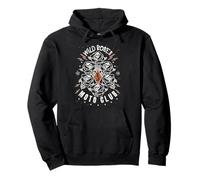 Wild Roses Moto Club Vintage 1962 Skulls Tattoo Mujeres Sudadera con Capucha