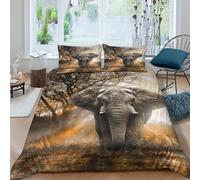 Wild Safari Photography Funda Edredon Juego de Ropa de Cama de 3 Piezas Impresión 3D Cierre de Wild Safari Photography Funda de Edredón Funda de Almohada a Juego for Ancianos （140x200cm）