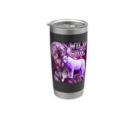 Wild Side Wolf On Moon Galaxy Funny Three Wolves Lover Vaso térmico de acero inoxidable de doble pared