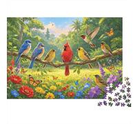 Wild Songbird Puzzles para Elderly 1000Pc Recyclable Paper Floral Forest Puzzle para Adults Interesting Family Game Props Party Game Props para Home 70x50cm/1000pcs