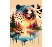 Wild Spirit Bear Notebook - Bear, Spiritual, Forest Waterfall Design - 7"x10" with 100 Lined Pages: Nature Art Aesthetic for Writing, Journaling & Gifts