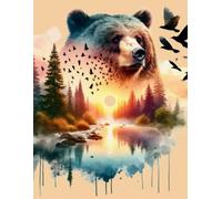 Wild Spirit Bear Notebook - Bear, Spiritual, Forest Waterfall Design - 8.5"x11" with 200 Lined Pages:: Nature Art Aesthetic for Writing, Journaling & Gifts