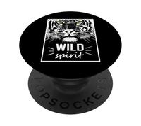 Wild Spirit Tiger Quotes Summer Illustration Graphic Design PopSockets PopGrip Adhesivo